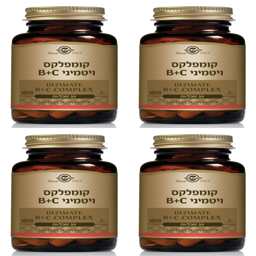 קומפלקס ויטמיני C + B סולגר | מכיל 30 טבליות | מבצע רביעיה