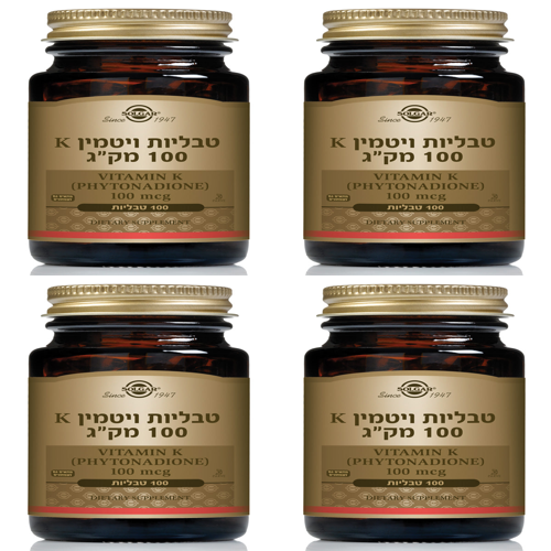 ויטמין K המכיל 100 מק"ג סולגר | 100 טבליות | מבצע רביעיה