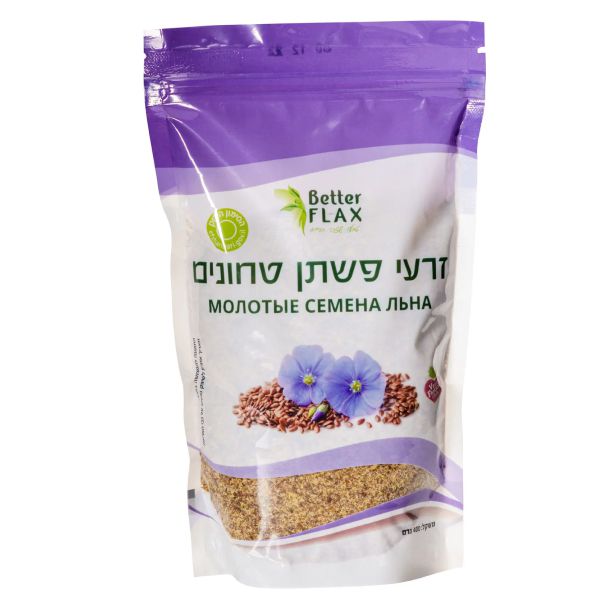 זרעי פשתן טחונים 400 גרם – מקור עשיר באומגה 3 וסיבים תזונתיים | בטר פלקס