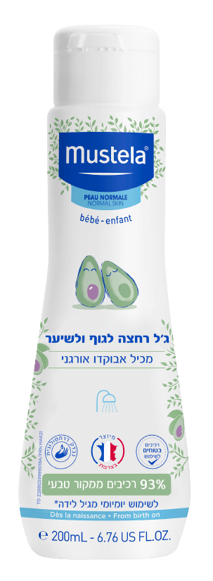 ג'ל רחצה לגוף ולשיער | מוסטלה | 200 מ"ל | מרגיע את העור ומעניק לחות